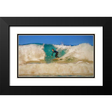 Surfer Black Modern Wood Framed Art Print with Double Matting by Bolokofsky, Ronald