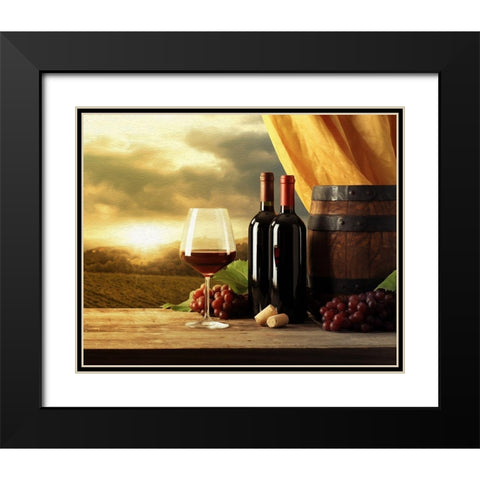 Red Wines of Tuscany Black Modern Wood Framed Art Print with Double Matting by Bolokofsky, Ronald
