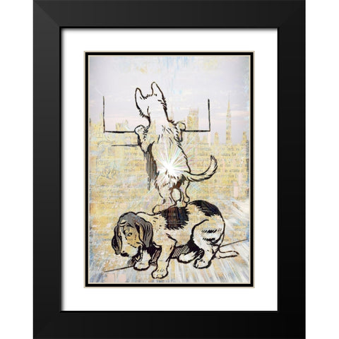 Peeping Tom Cat Black Modern Wood Framed Art Print with Double Matting by Bolokofsky, Ronald