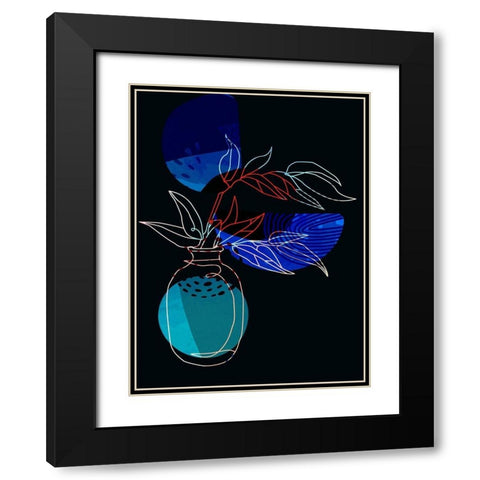 Abstract Plant 832 Black Modern Wood Framed Art Print with Double Matting by Bolokofsky, Ronald