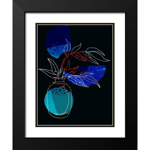 Abstract Plant 832 Black Modern Wood Framed Art Print with Double Matting by Bolokofsky, Ronald