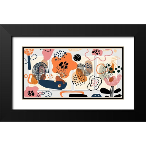 Boho Elements 105 Black Modern Wood Framed Art Print with Double Matting by Bolokofsky, Ronald