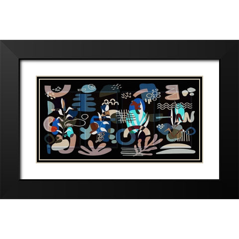 Boho Elements 201 Black Modern Wood Framed Art Print with Double Matting by Bolokofsky, Ronald