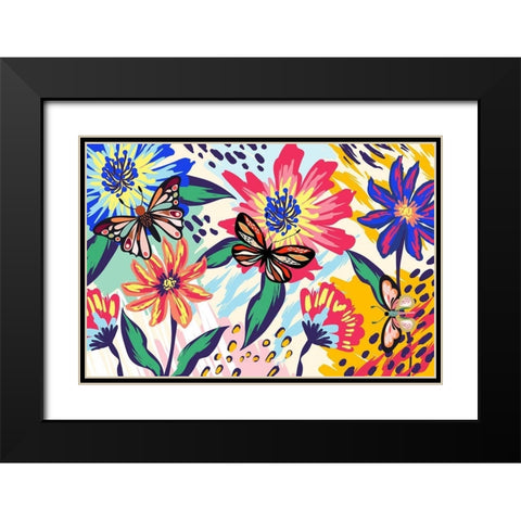 Boho Garden 280 Black Modern Wood Framed Art Print with Double Matting by Bolokofsky, Ronald