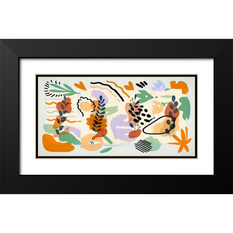 Boho Garden Elements 189 Black Modern Wood Framed Art Print with Double Matting by Bolokofsky, Ronald