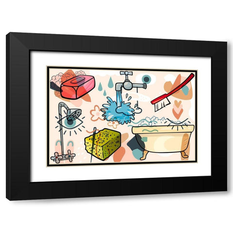 Boho Hygene 101 Black Modern Wood Framed Art Print with Double Matting by Bolokofsky, Ronald