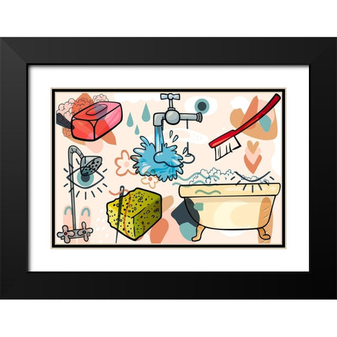 Boho Hygene 101 Black Modern Wood Framed Art Print with Double Matting by Bolokofsky, Ronald