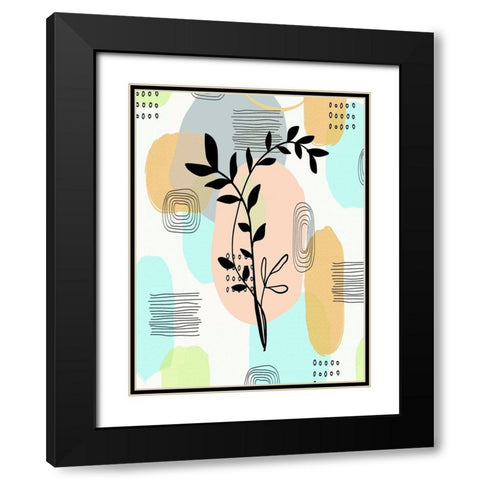 Botanical Abstract 333 Black Modern Wood Framed Art Print with Double Matting by Bolokofsky, Ronald