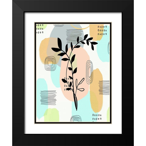 Botanical Abstract 333 Black Modern Wood Framed Art Print with Double Matting by Bolokofsky, Ronald