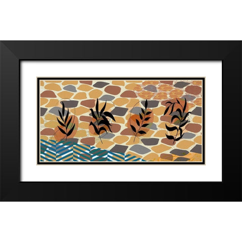 Botanical Abstract 502 Black Modern Wood Framed Art Print with Double Matting by Bolokofsky, Ronald