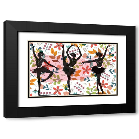 Botanical Ballet 218 Black Modern Wood Framed Art Print with Double Matting by Bolokofsky, Ronald