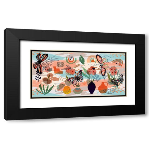 Butterfly Collage 107 Black Modern Wood Framed Art Print with Double Matting by Bolokofsky, Ronald
