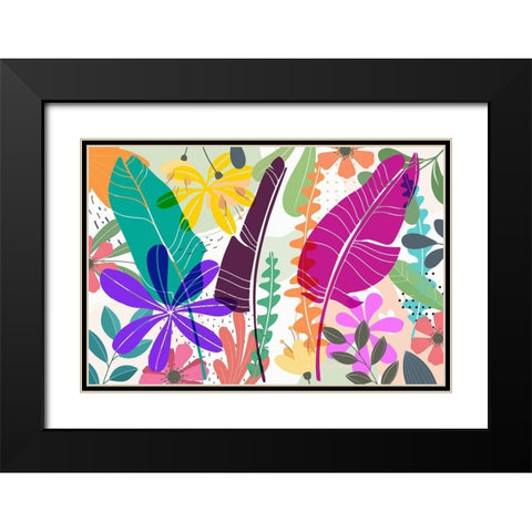 Colorful Garden 685 Black Modern Wood Framed Art Print with Double Matting by Bolokofsky, Ronald