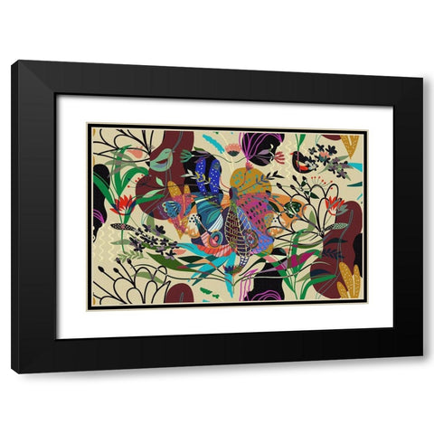 Garden Camouflage II Black Modern Wood Framed Art Print with Double Matting by Bolokofsky, Ronald