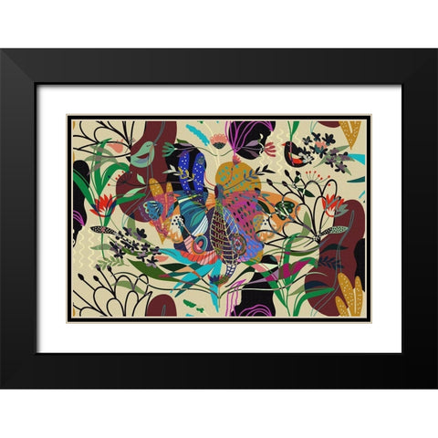 Garden Camouflage II Black Modern Wood Framed Art Print with Double Matting by Bolokofsky, Ronald