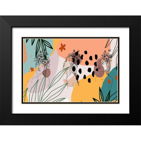 Island Girls 1308 Black Modern Wood Framed Art Print with Double Matting by Bolokofsky, Ronald