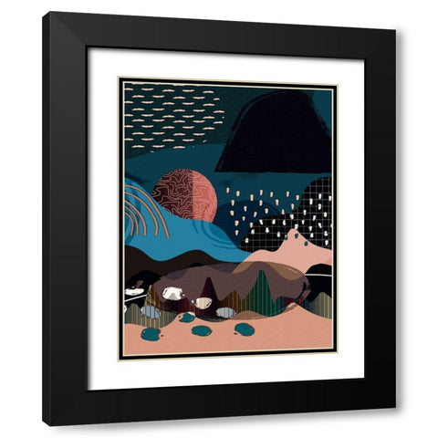 Mid Century Landscape 481 Black Modern Wood Framed Art Print with Double Matting by Bolokofsky, Ronald