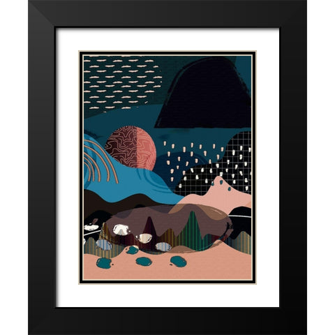 Mid Century Landscape 481 Black Modern Wood Framed Art Print with Double Matting by Bolokofsky, Ronald