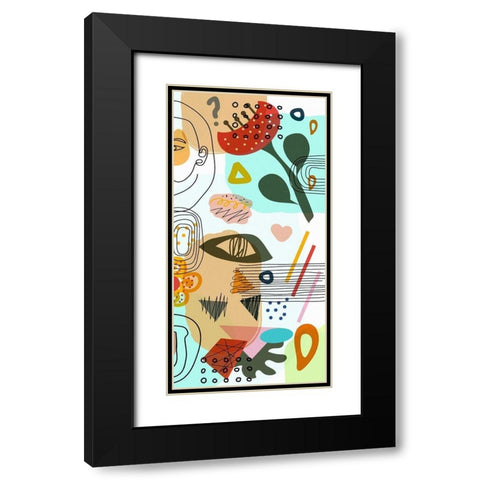 Mid Century Shapes 52C Black Modern Wood Framed Art Print with Double Matting by Bolokofsky, Ronald