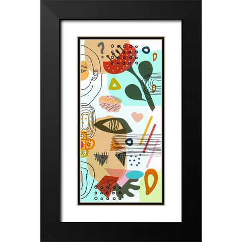 Mid Century Shapes 52C Black Modern Wood Framed Art Print with Double Matting by Bolokofsky, Ronald