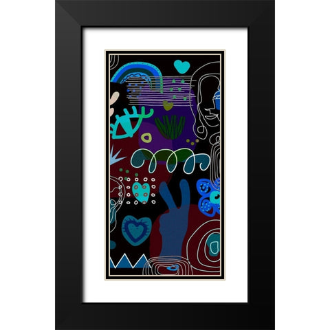 Mid Century Shapes 62B Black Modern Wood Framed Art Print with Double Matting by Bolokofsky, Ronald