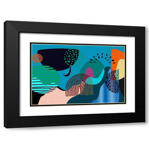Mid Century Shapes 532 Black Modern Wood Framed Art Print with Double Matting by Bolokofsky, Ronald