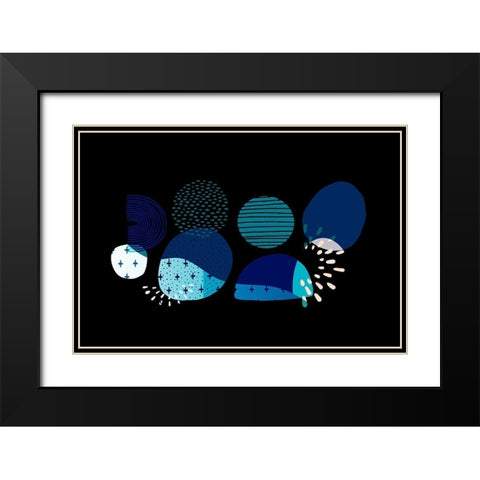 Mid Century Shapes 633 Black Modern Wood Framed Art Print with Double Matting by Bolokofsky, Ronald