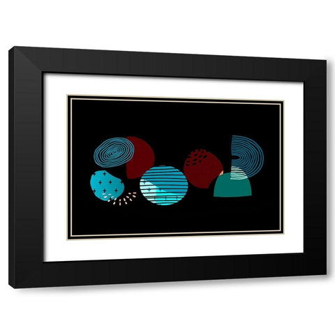 Mid Century Shapes 635 Black Modern Wood Framed Art Print with Double Matting by Bolokofsky, Ronald