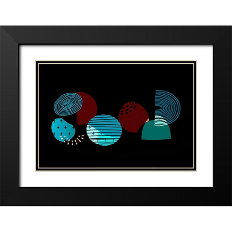 Mid Century Shapes 635 Black Modern Wood Framed Art Print with Double Matting by Bolokofsky, Ronald