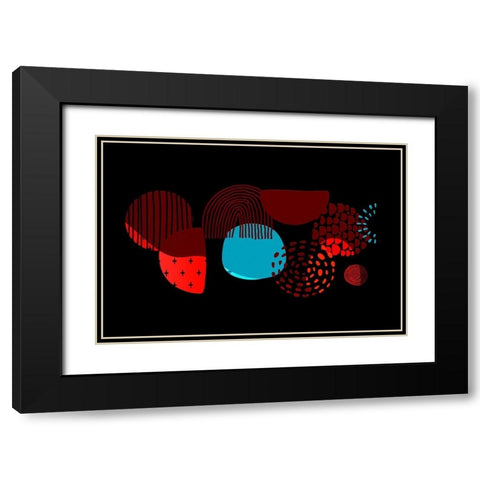 Mid Century Shapes 636 Black Modern Wood Framed Art Print with Double Matting by Bolokofsky, Ronald