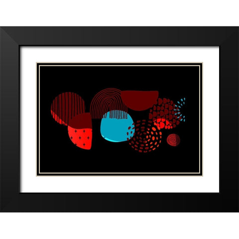 Mid Century Shapes 636 Black Modern Wood Framed Art Print with Double Matting by Bolokofsky, Ronald