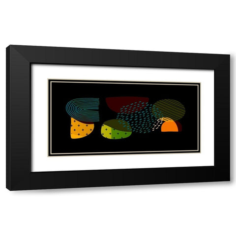 Mid Century Shapes 731 Black Modern Wood Framed Art Print with Double Matting by Bolokofsky, Ronald