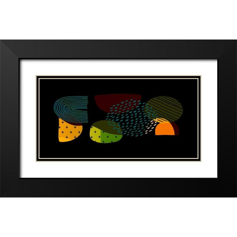 Mid Century Shapes 731 Black Modern Wood Framed Art Print with Double Matting by Bolokofsky, Ronald