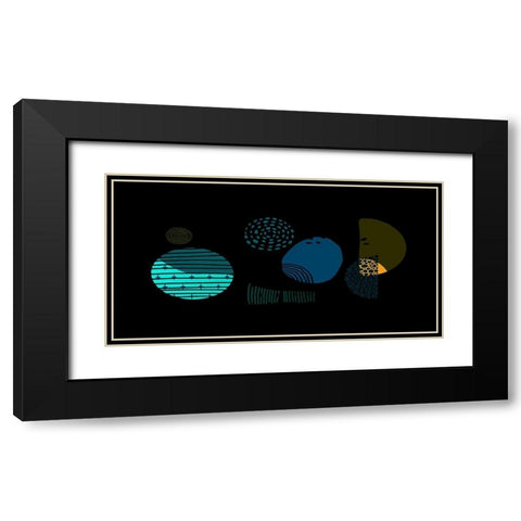 Mid Century Shapes 732 Black Modern Wood Framed Art Print with Double Matting by Bolokofsky, Ronald