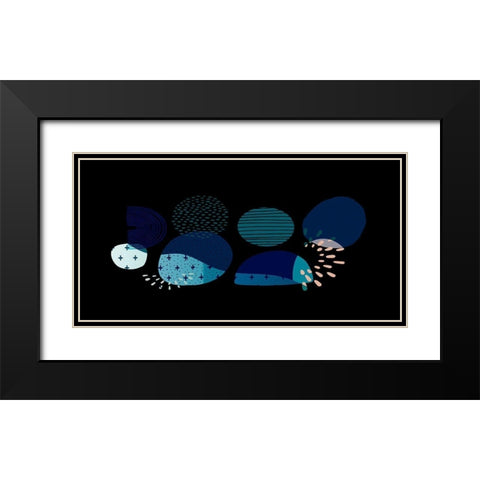 Mid Century Shapes 733 Black Modern Wood Framed Art Print with Double Matting by Bolokofsky, Ronald