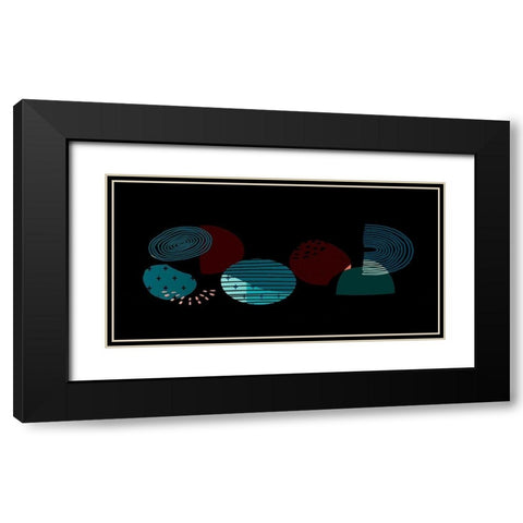 Mid Century Shapes 735 Black Modern Wood Framed Art Print with Double Matting by Bolokofsky, Ronald