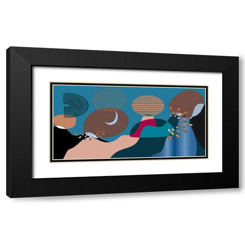 Mid Century Shapes 833 Black Modern Wood Framed Art Print with Double Matting by Bolokofsky, Ronald