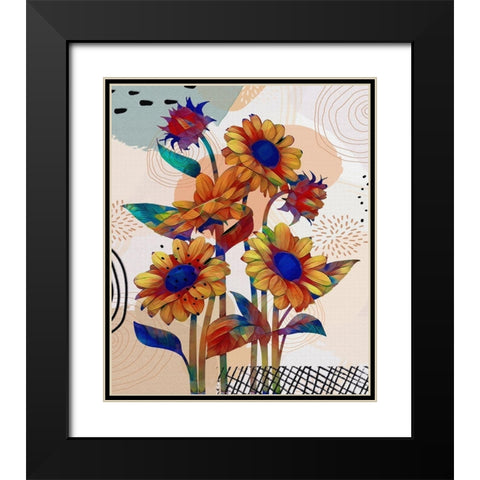 Sunflower Garden 838 Black Modern Wood Framed Art Print with Double Matting by Bolokofsky, Ronald