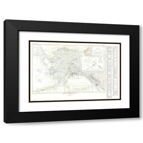 Lode Gold Silver Occurrences Alaska - Cobb 1946 Black Modern Wood Framed Art Print with Double Matting by Cobb