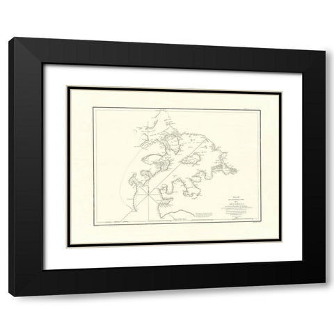 Bucareli Bay - La Perouse 1797 Black Modern Wood Framed Art Print with Double Matting by La Perouse