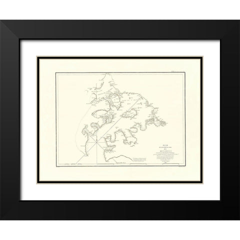 Bucareli Bay - La Perouse 1797 Black Modern Wood Framed Art Print with Double Matting by La Perouse