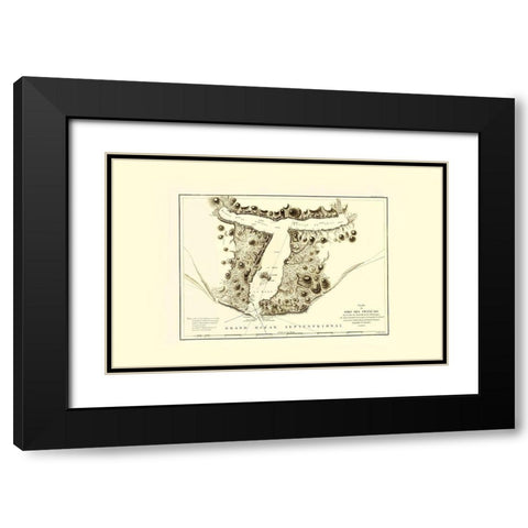 Lituya Bay - Depot De La Marine 1797 Black Modern Wood Framed Art Print with Double Matting by Depot De La Marine