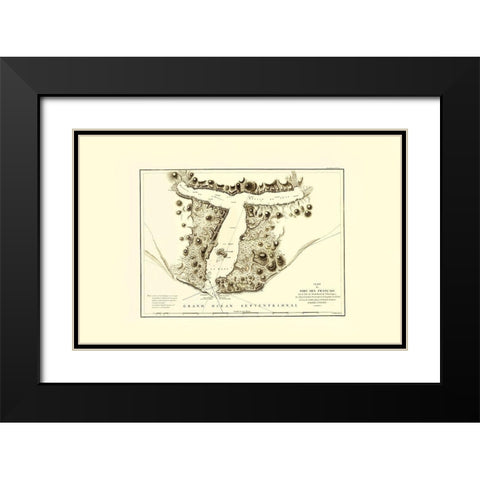 Lituya Bay - Depot De La Marine 1797 Black Modern Wood Framed Art Print with Double Matting by Depot De La Marine