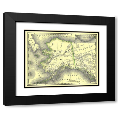 Alaska - Dept of Interior 1879 Black Modern Wood Framed Art Print with Double Matting by DOI