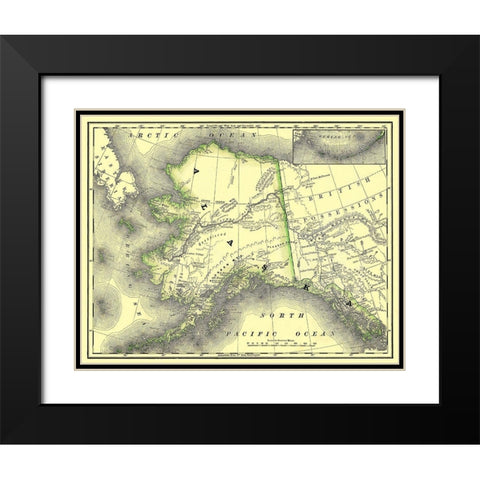 Alaska - Dept of Interior 1879 Black Modern Wood Framed Art Print with Double Matting by DOI