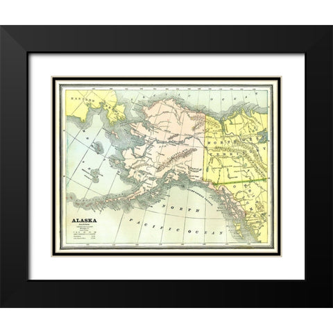 Alaska - Cram 1886 Black Modern Wood Framed Art Print with Double Matting by Cram