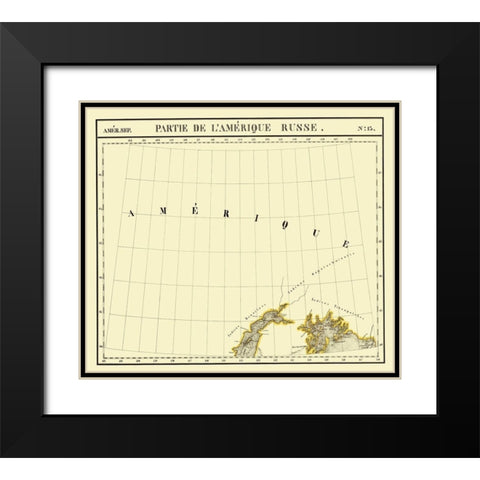 Alaska Southern Part No.13 - Vandermaelen 1827 Black Modern Wood Framed Art Print with Double Matting by Vandermaelen