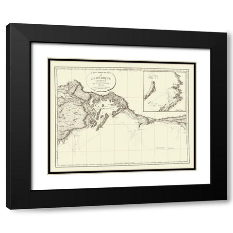 Prince WilliamS Sound Alaska - Vancouver 1800 Black Modern Wood Framed Art Print with Double Matting by Vancouver