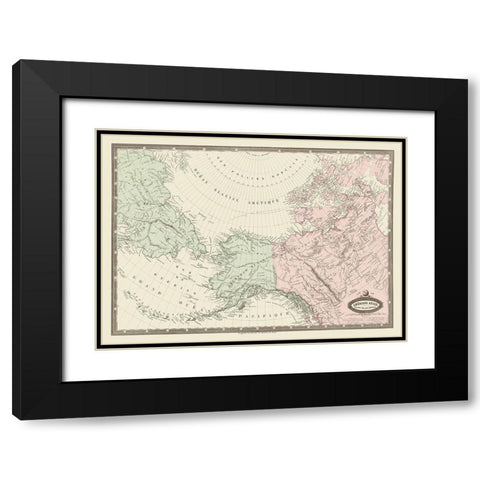 North America, Eastern Russia - Renouard 1860 Black Modern Wood Framed Art Print with Double Matting by Renouard