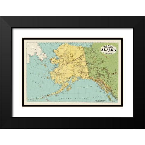 Alaska, Siberia - Rand McNally 1897 Black Modern Wood Framed Art Print with Double Matting by Rand McNally